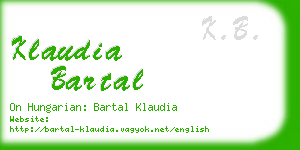klaudia bartal business card